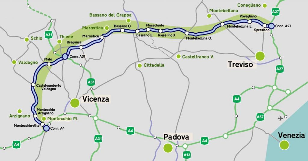 Superstrada Pedemontana Veneta (fonte superstradapedemontanaveneta.it) Superstrada Pedemontana Veneta (fonte superstradapedemontanaveneta.it)