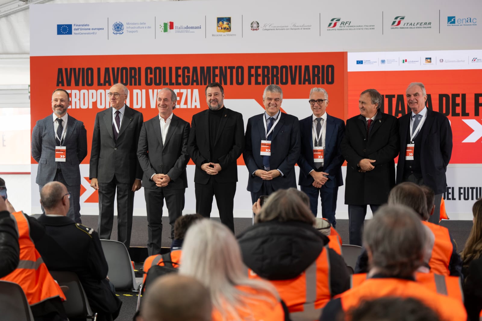 Avvio lavori per il collegamento ferroviario con l’aeroporto di Venezia (Foto Gruppo FS) Avvio lavori per il collegamento ferroviario con l’aeroporto di Venezia (Foto Gruppo FS)