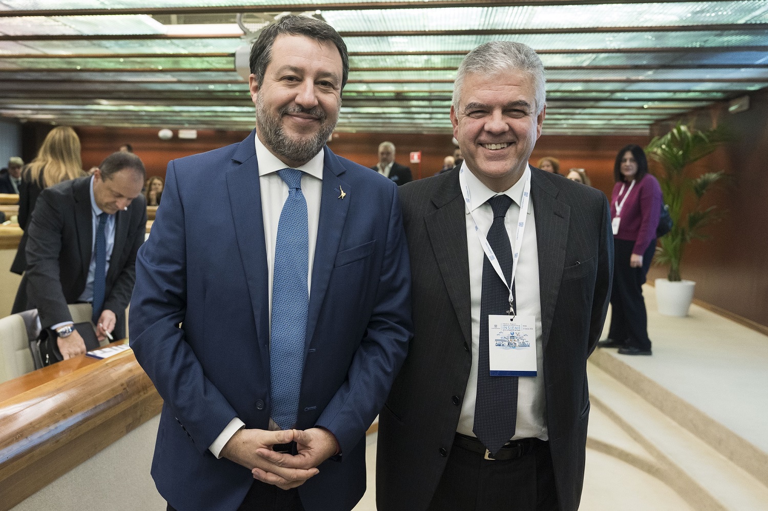 Matteo Salvini e Luigi Ferraris (foto Imagoeconomica 2024)