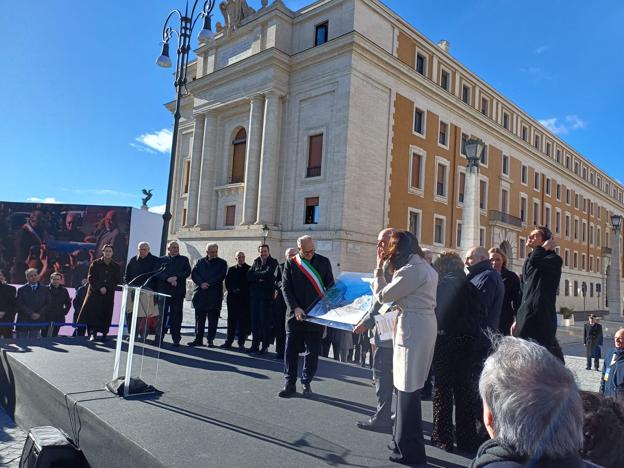 Piazza Pia- Isi con Gualtieri (foto Anas) Piazza Pia- Isi con Gualtieri (foto Anas)