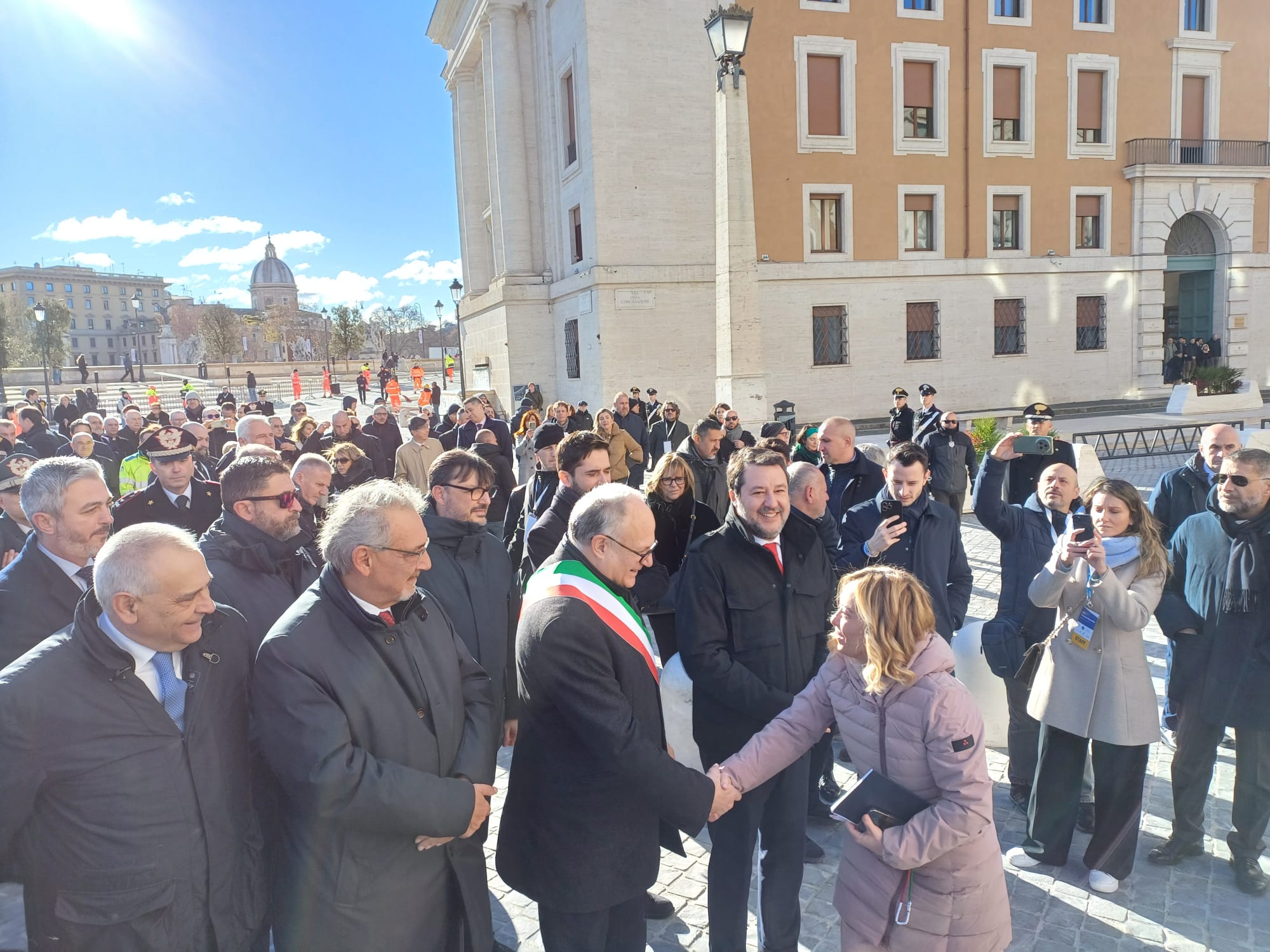 Piazza Pia- Premier Meloni Gualtieri (foto Anas) Piazza Pia- Premier Meloni Gualtieri (foto Anas)