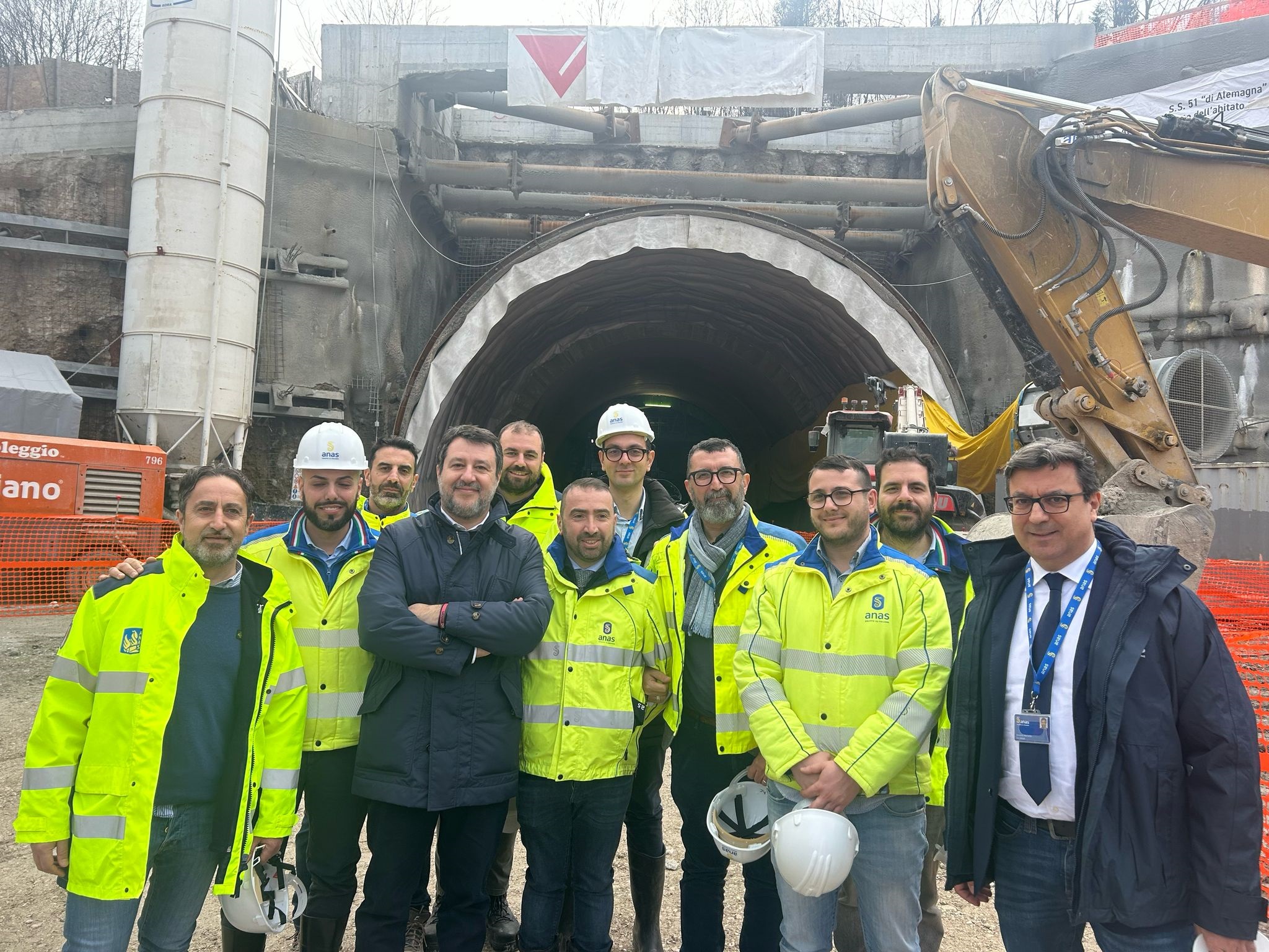 Sopralluogo Salvini Cortina (foto Anas) Sopralluogo Salvini Cortina (foto Anas)