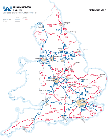 cartina autostrade inglesi