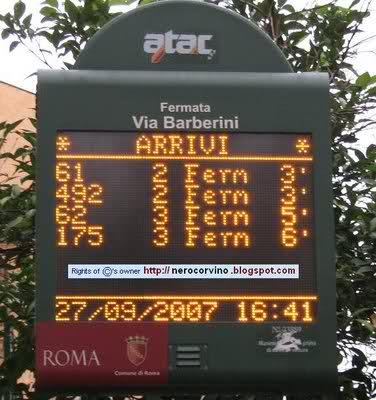 Tabellone fermata autobus ATAC