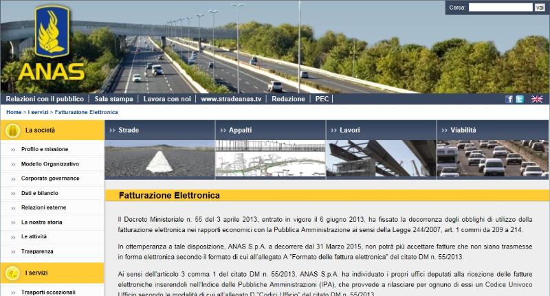 Sito Anas fattura elettronca Sito Anas fattura elettronca