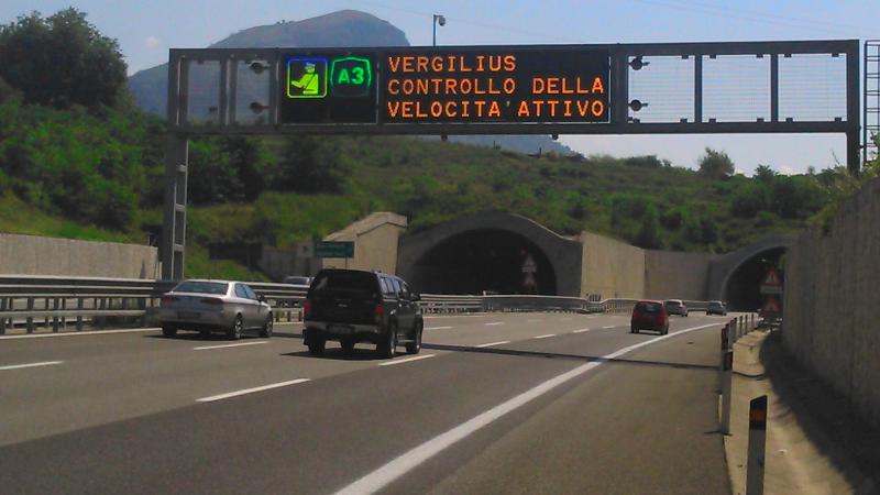 A3 "Salerno-Reggio Calabria" - Salerno Sicignano. "Vergilius" per il controllo della velocità A3 "Salerno-Reggio Calabria" - Salerno Sicignano. "Vergilius" per il controllo della velocità