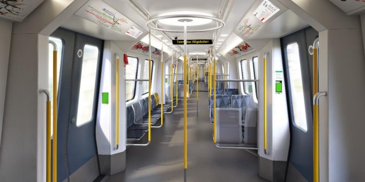 Interno vagone - Nuova metropolitana di Stoccolma Interno vagone - Nuova metropolitana di Stoccolma