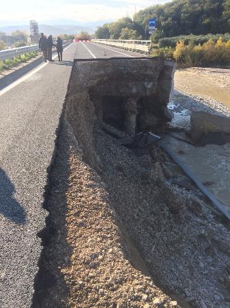 SS650 il tratto danneggiato dal maltempo