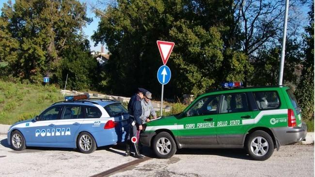 Posto di blocco polizia e forestale Posto di blocco polizia e forestale