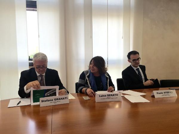 Conferenza stampa procject bond Cav: Stefano Granati (Anas), Luisa Serato e Paolo Stefan
