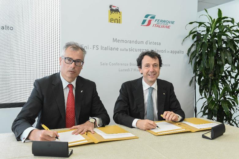 Eni e FS Italiane insieme per l'eccellenza nella sicurezza sul lavoro Eni e FS Italiane insieme per l'eccellenza nella sicurezza sul lavoro