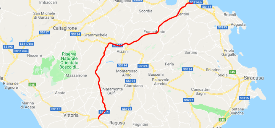 Tracciato Ragusa-Catania Tracciato Ragusa-Catania