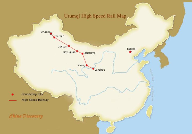 Cartina Pechino Urumqi (fonte Discovery China) Cartina Pechino Urumqi (fonte Discovery China)