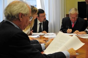 presidente di Autovie Venete Emilio Terpin il Presidente dell'Anas Pietro Ciucci