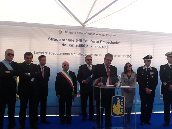 Cerimonia apertura al traffico tratto a 4 corsie nuova strada statale 640 "di Porto Empedocle"