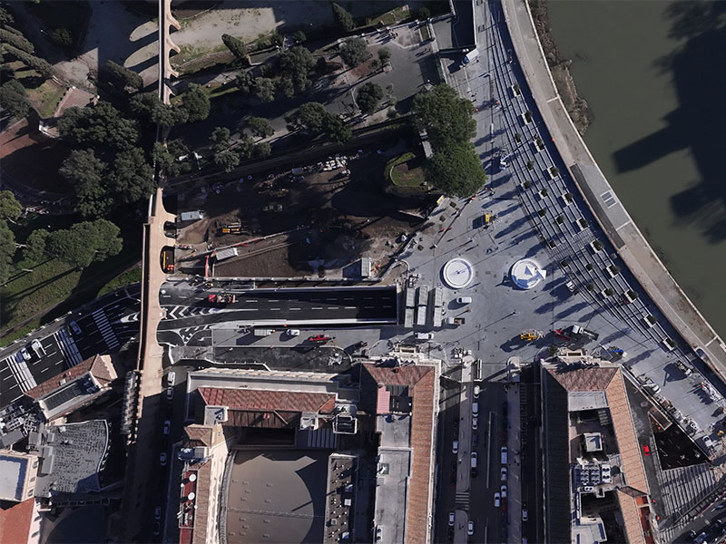 Piazza Pia vista dall'alto