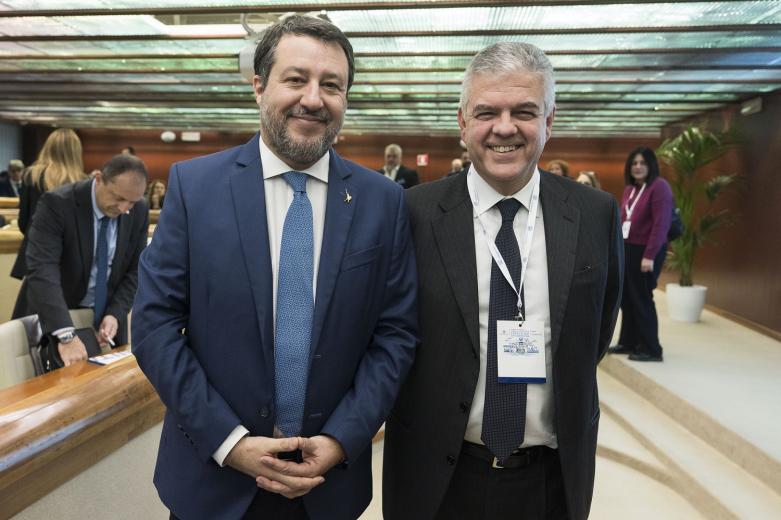 Matteo Salvini e Luigi Ferraris (foto Imagoeconomica 2024)