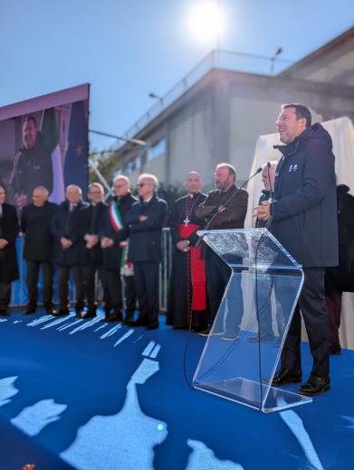Ministro Salvini - inaugurazione Ponte di San Francesco d'Assisi Roma (foto Anas)