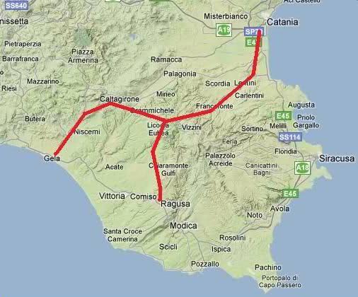 Tracciato Ragusa-Catania