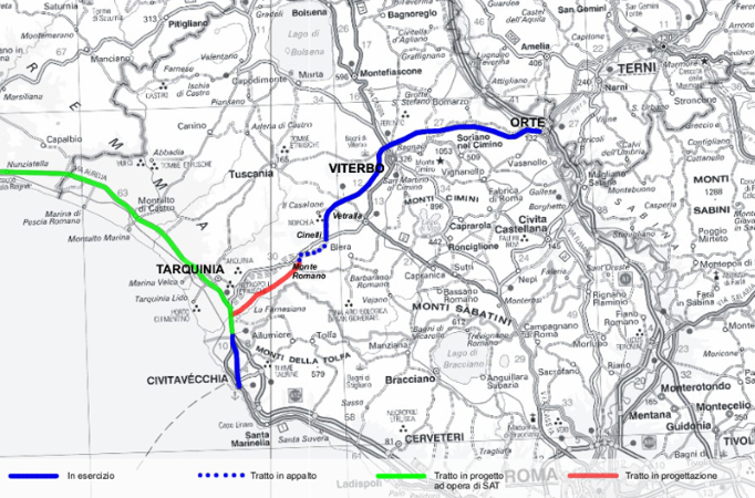 Tracciato Orte - Civitavecchia