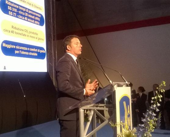 Matteo Renzi inaugurazione Quadrilatero