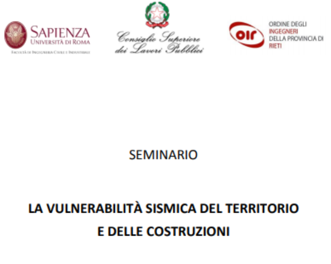 Seminario formativo "La vulnerabilità sismica del territorio e delle costruzioni"
