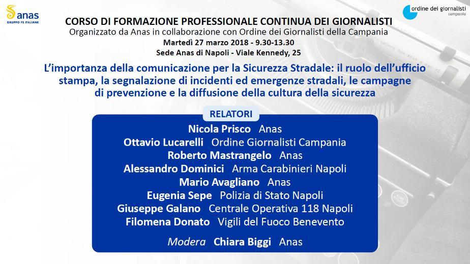 La comunicazione per la sicurezza stradale: corso di formazione professionale per giornalisti